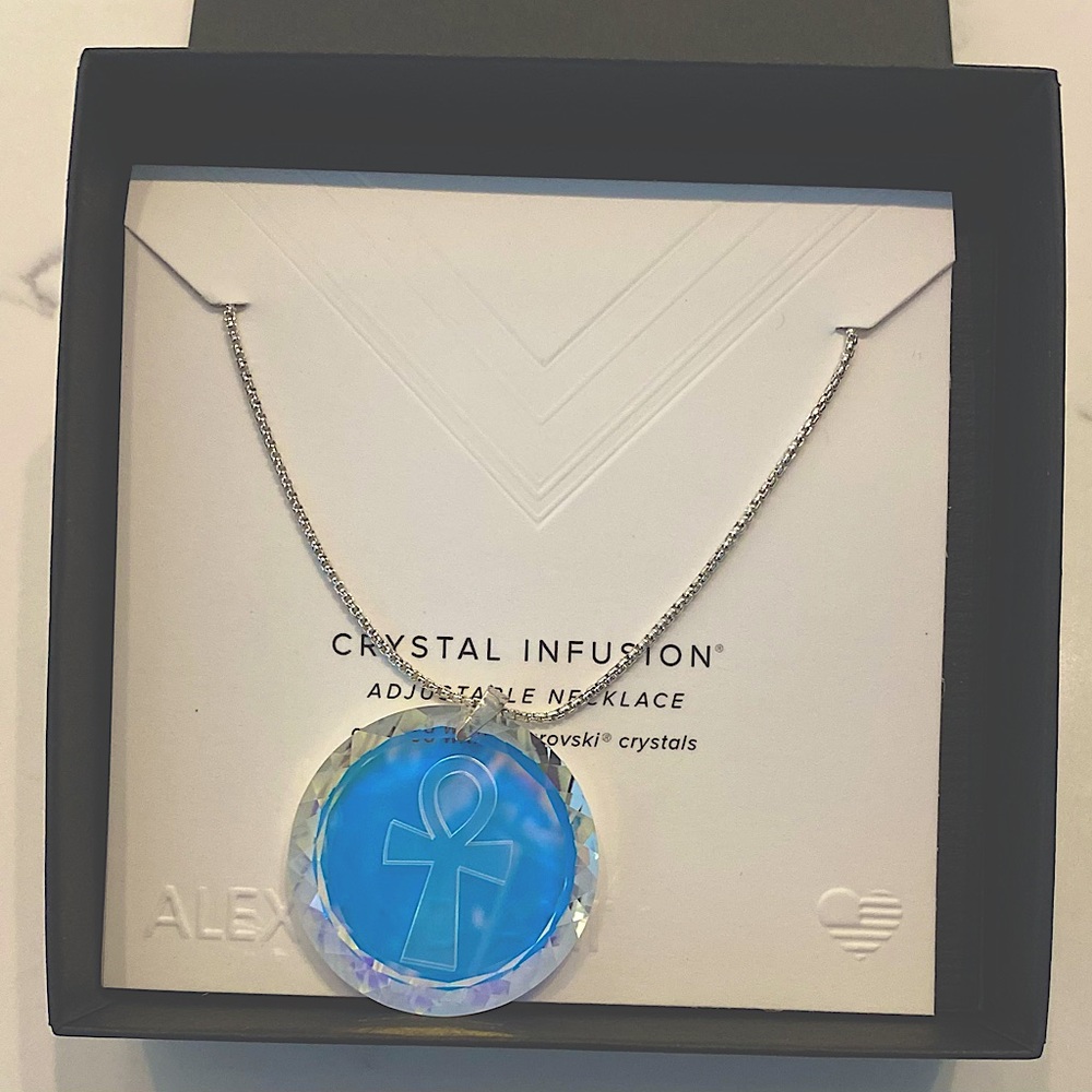 Nib Alex an Ani Crystal Borealis sterling necklace
